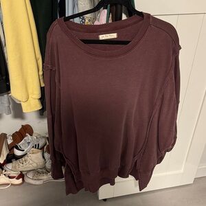 We The Free Maroon Oversized Sweatshirt